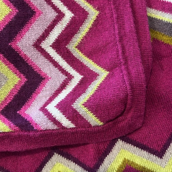 Missoni Target Purple Green Zigzag Baby Blanket Chevron Knit Sweater Security - Picture 4 of 5